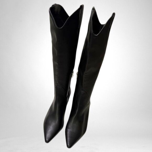 STEVEN By Steve Madden Britt Black kitten heel Knee Boots, NWOT! Size 11 - Picture 4 of 9